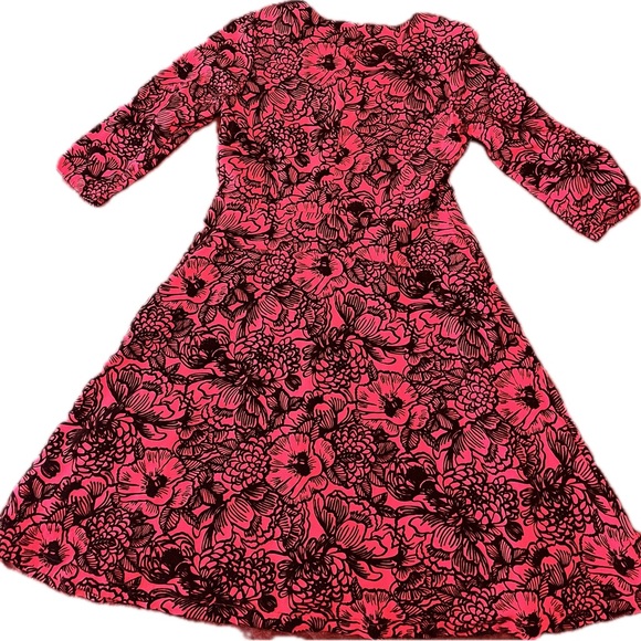 Lands' End Red and Black Velvet Floral Dress - Picture 7 of 9